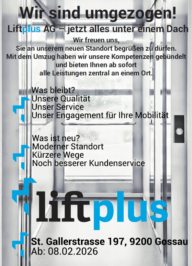 Liftplus AG - Wir sind umgezogen!